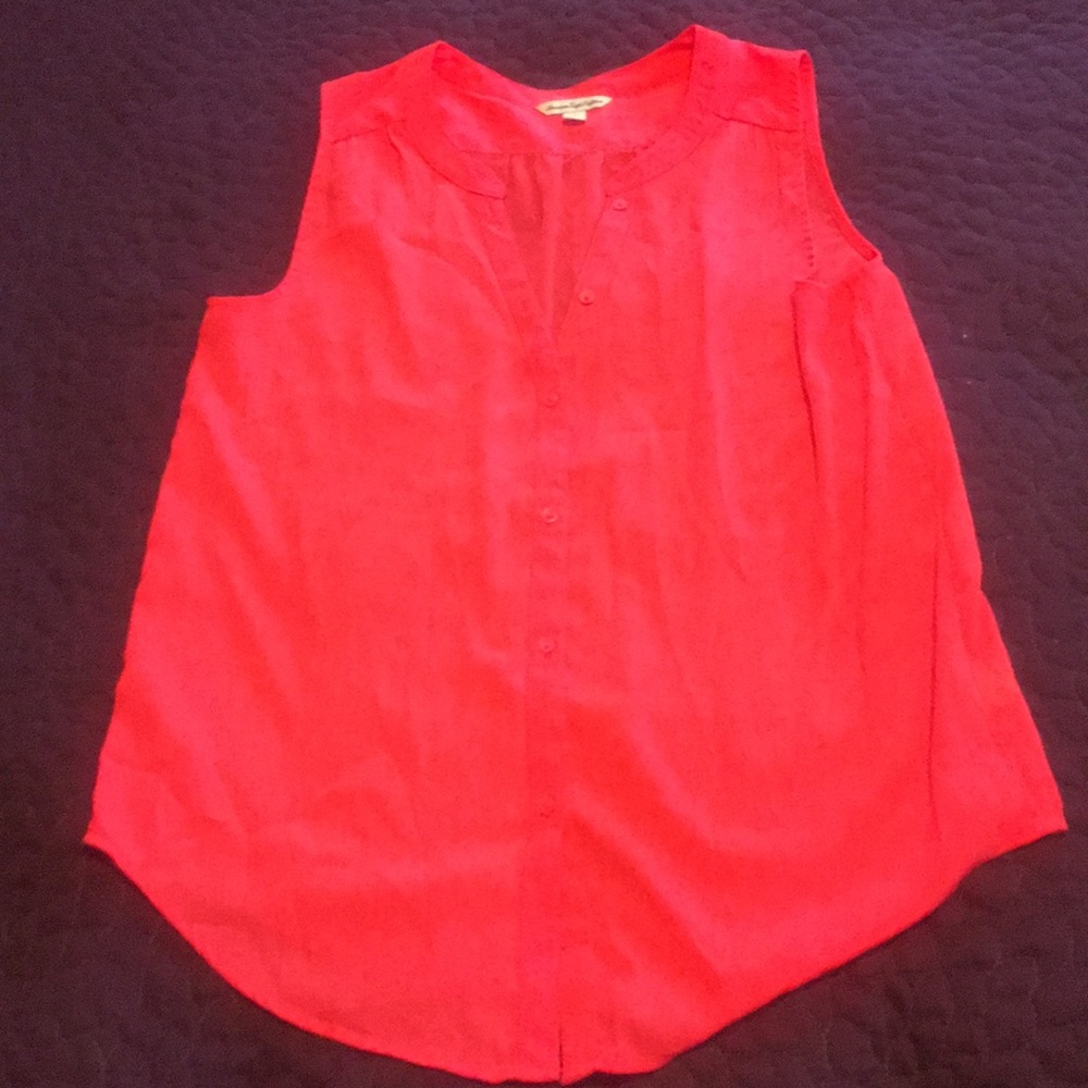 Fluorescent Pink Sheer Blouse